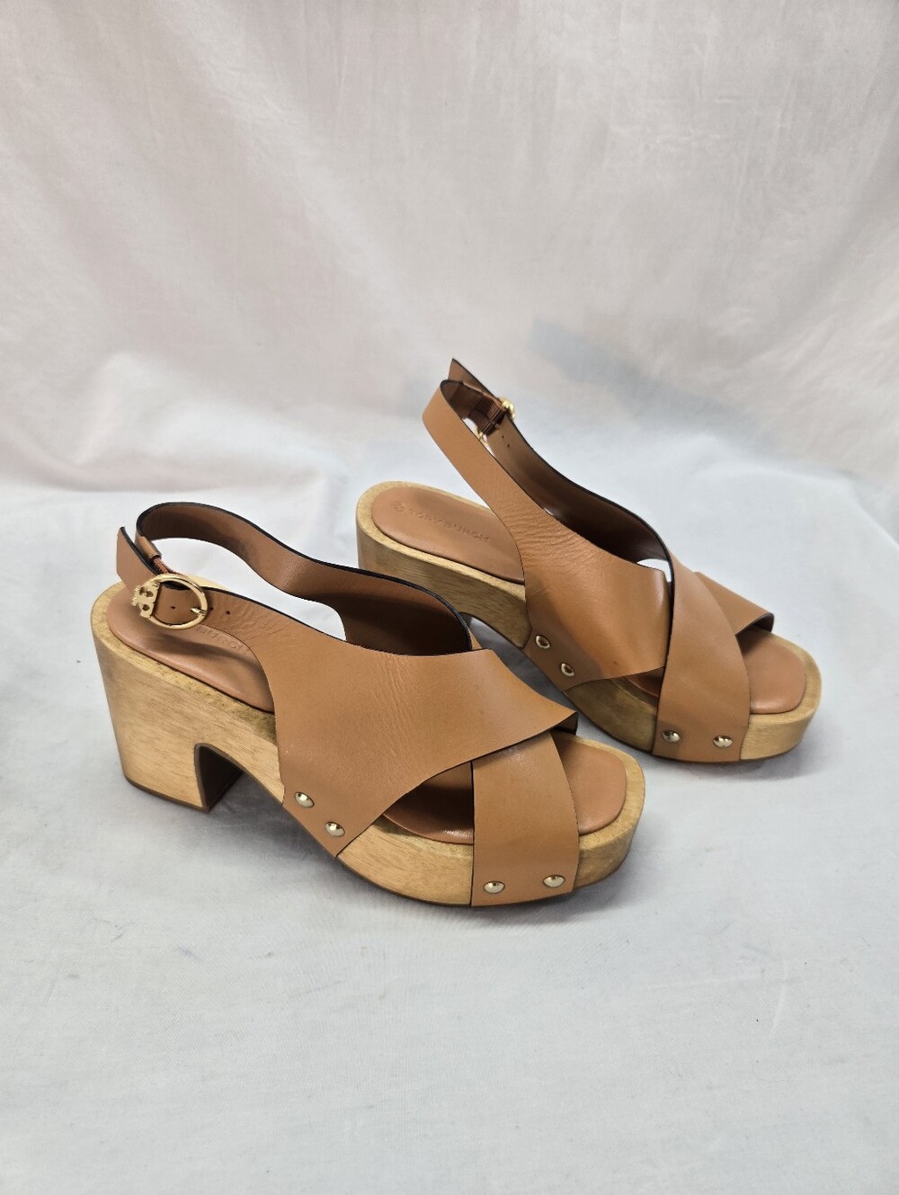 Tory Burch Blythe Women's Size 9M Brown Platform Slingback Sandal EUC - Picture 2 of 6